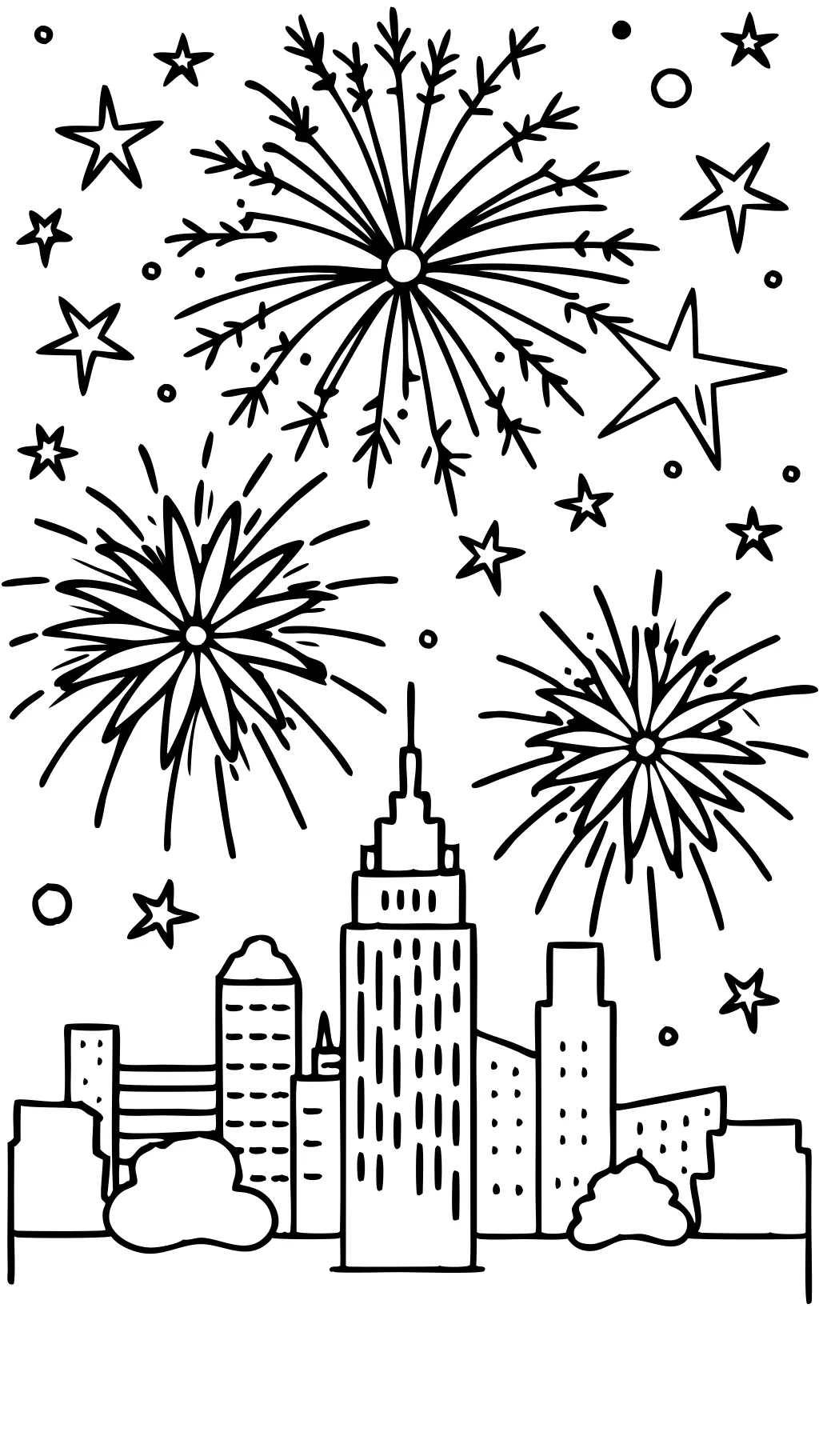 fireworks coloring page